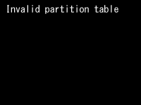 Invalid partition table