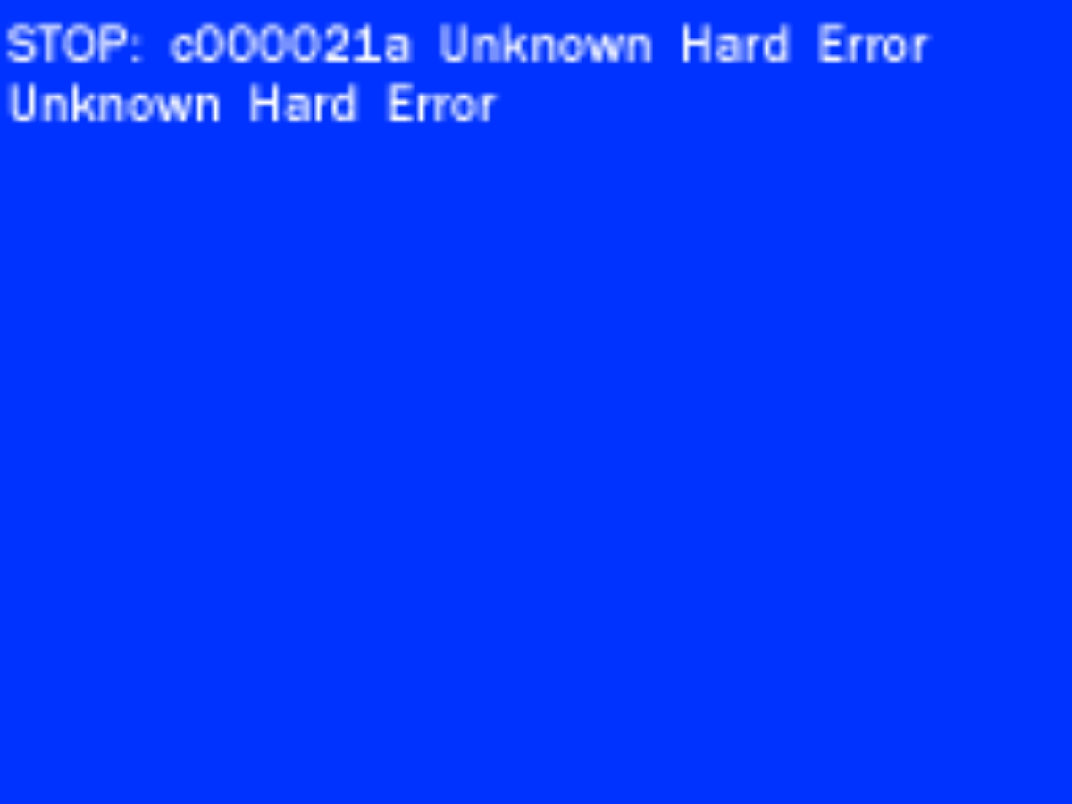 STOP: c000021a Unknown Hard Error」の原因と対処法