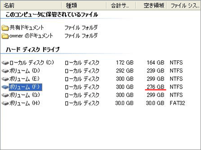 ボリューム（F:）
