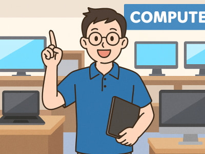 青年が自動修復が終わらない原因と注意点を説明しているイメージ画像