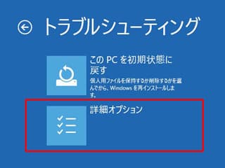 「トラブルシューティング」画面