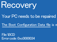 Recovery Your PC needs to be repaired