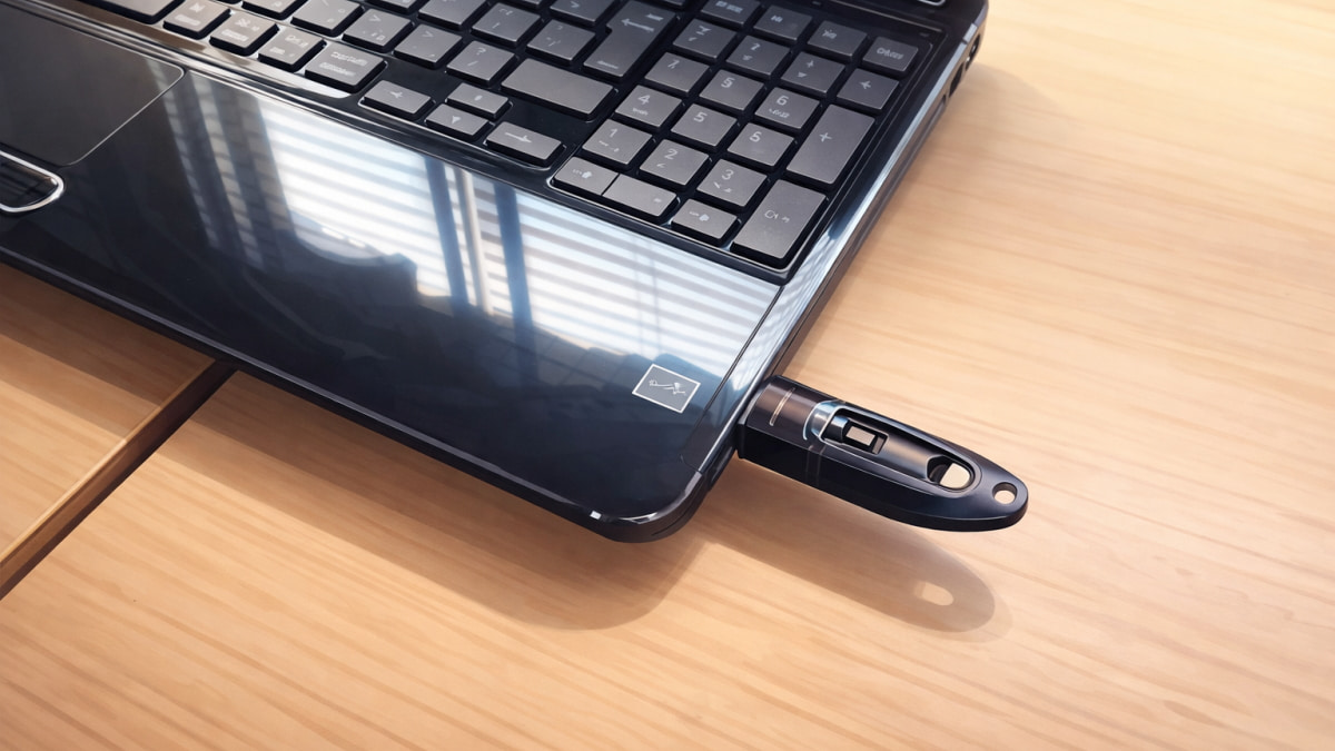 USBメモリで回復ドライブを作成している場面