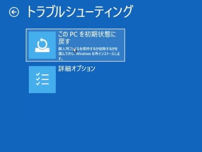 Windowsの初期化の画像