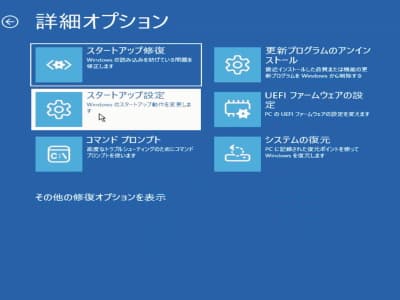 スタートアップ設定ボタンをクリックしている画像